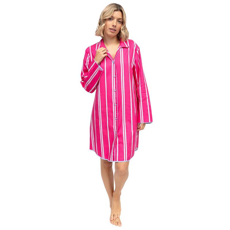 Cyberjammies Chloe Pink Printed Stripe L/Slv Nightshirt image number 0